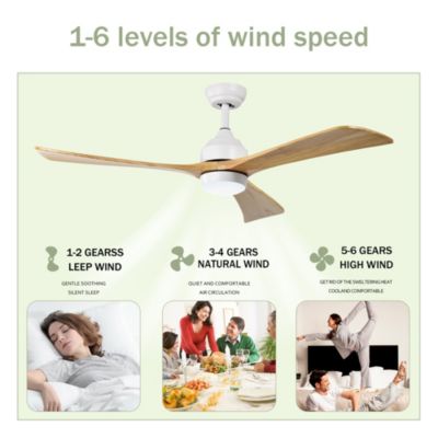 52 Inch Ceiling Fan with Remote Control and 6 Speed Settings