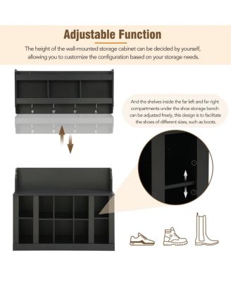 Elegant White Shoe Storage Bench With Coat Rack