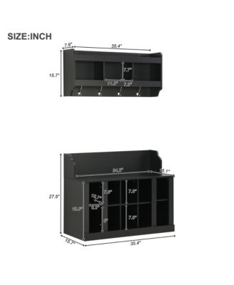 Elegant White Shoe Storage Bench With Coat Rack