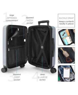 22" Hard Shell Lightweight Carry On Luggage Airline Approved with Smart Organization and Attachable Cosmetic Case