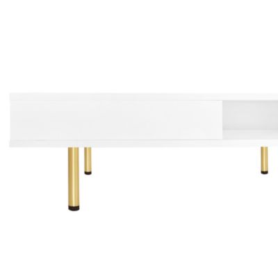 Exquisite 2-tier coffee table with gold legs