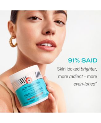 Facial Radiance Pads with Glycolic + Lactic Acids – Exfoliating Pads with AHA, 60 pads