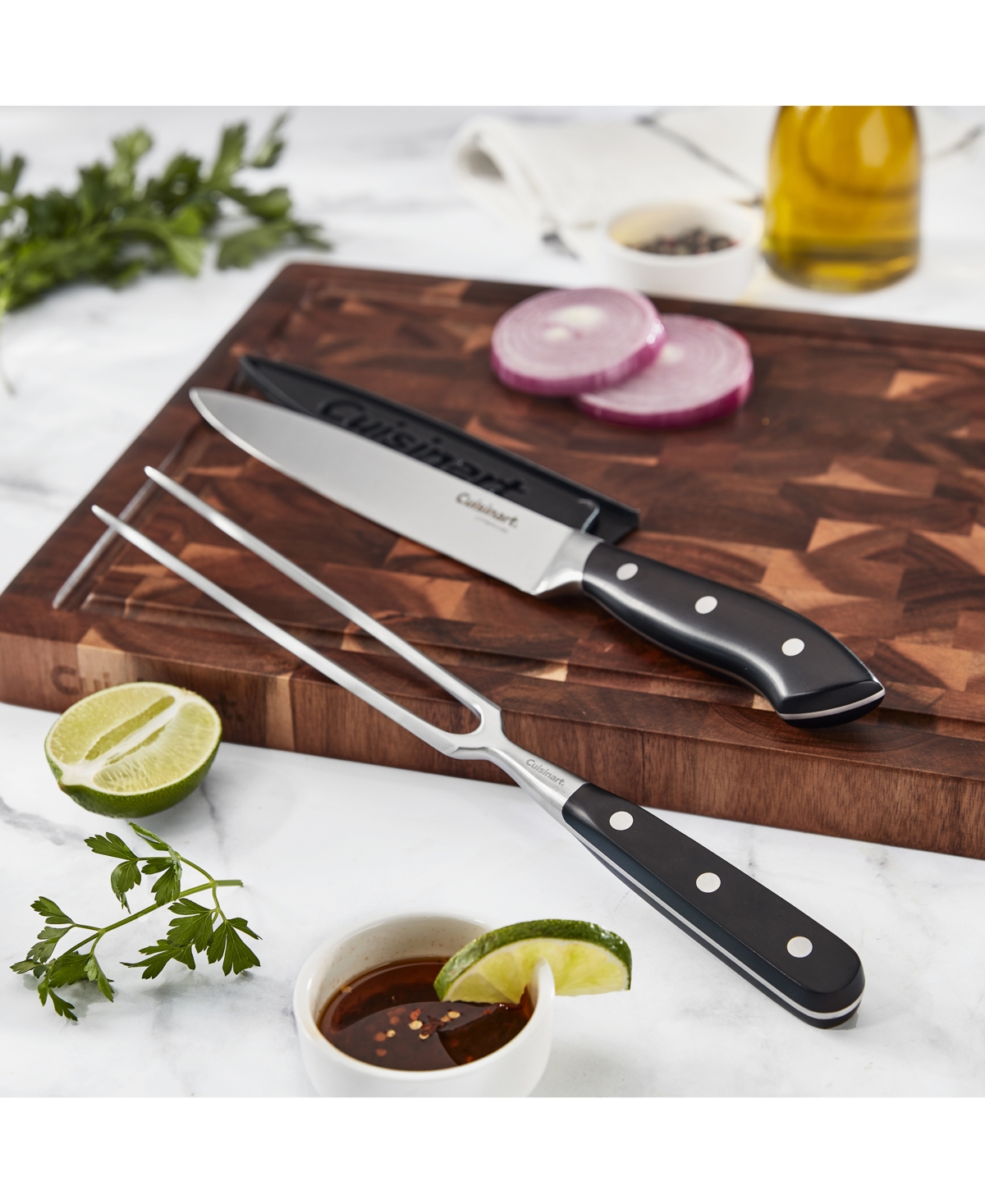 Cuisinart Classic 3-pc. Triple Rivet Carving Set In Black