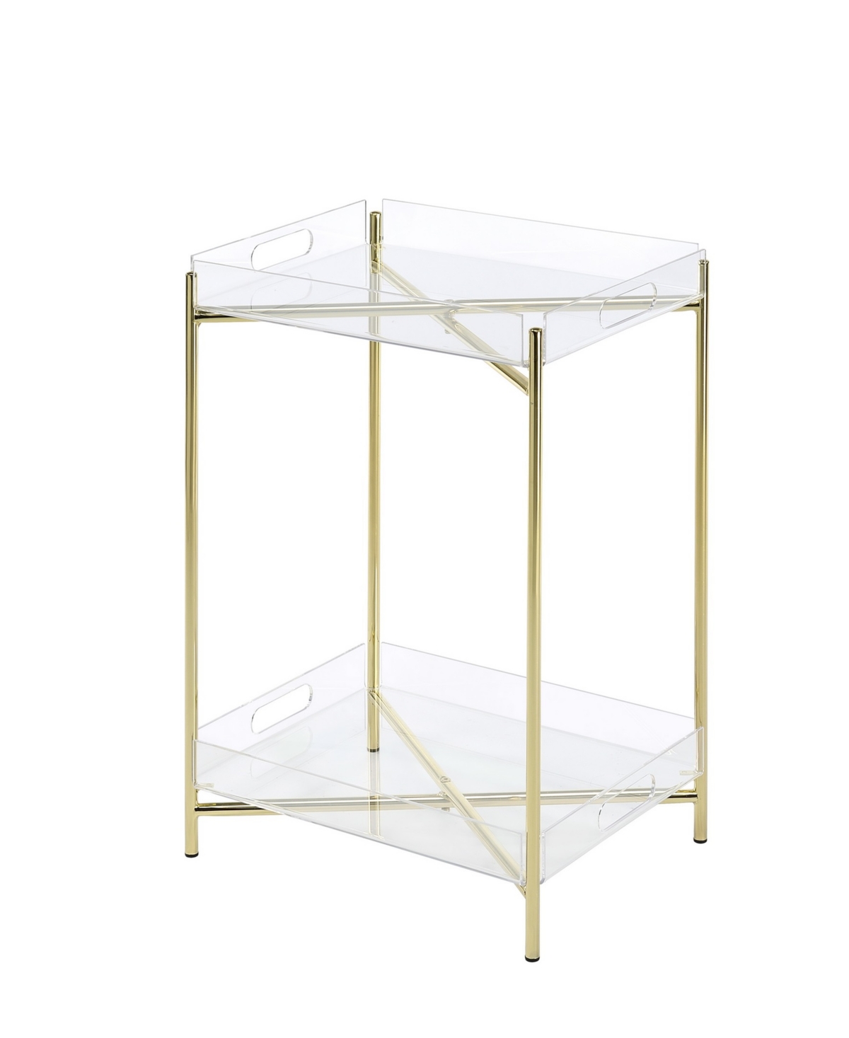 Foxhill Trading Fox Hill Trading Dixon 15" Square Acrylic End Table In Gold