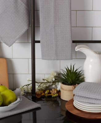 Cotton Kitchen Collection Dishtowel Set, 18x26", Gray, 6 Piece