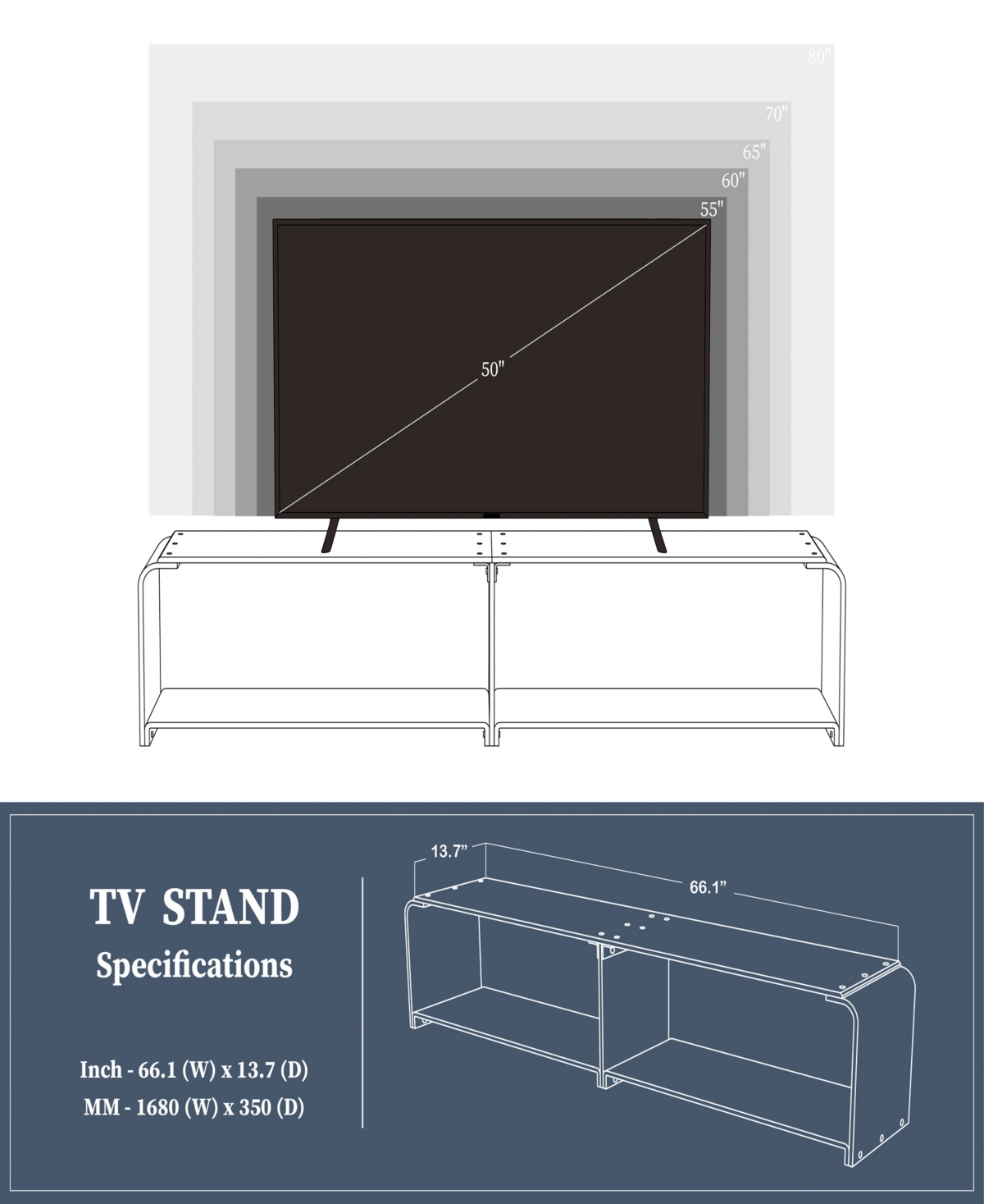 Foxhill Trading Fox Hill Trading Richard 71" W X 13.8" D X 16" H Two-tier Acrylic Tv Stand In No Color