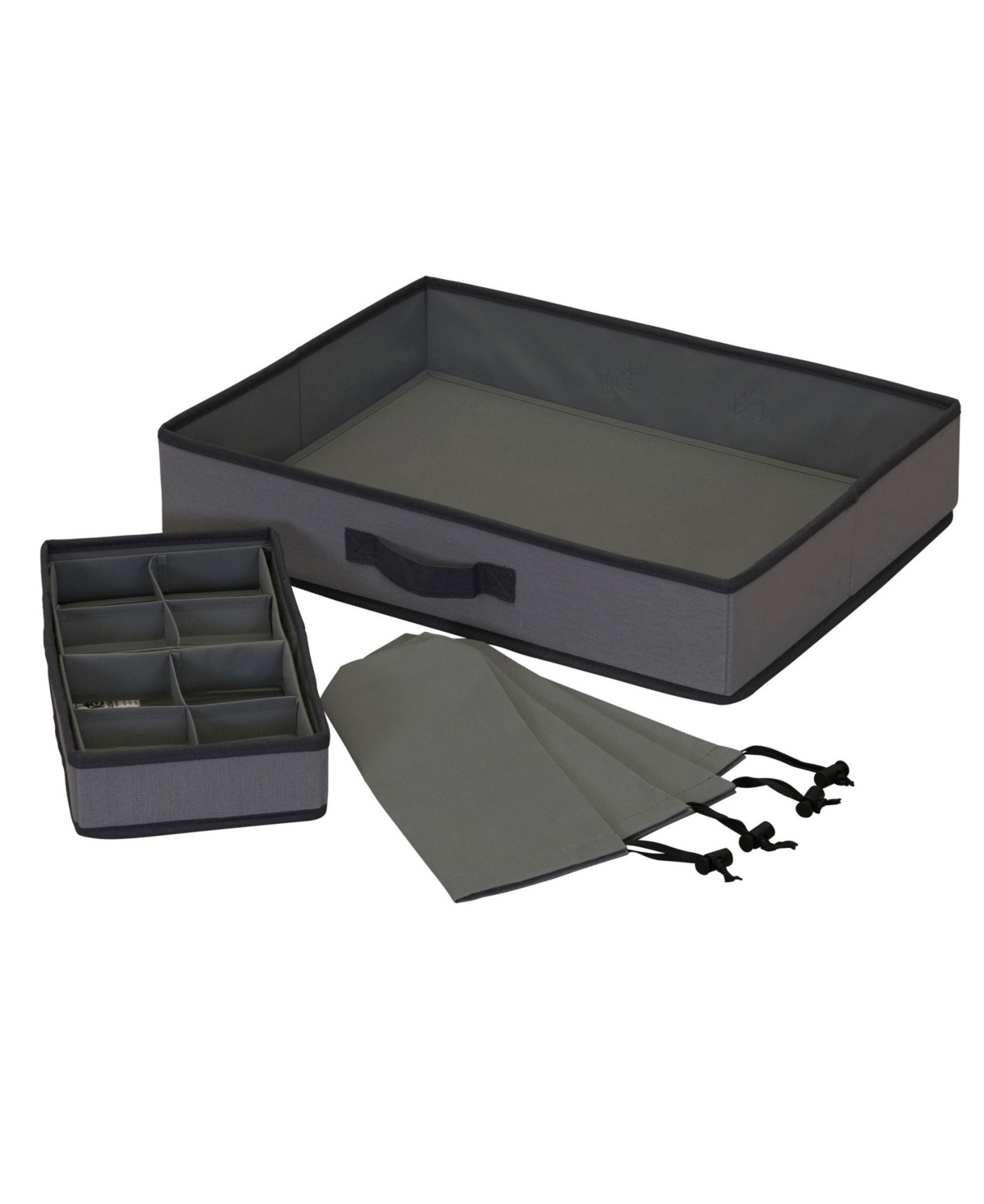 HOUSEHOLD ESSENTIALS TABLETOP STORAGE BOX WINDOWED LID AND FRONT HANDLE 
