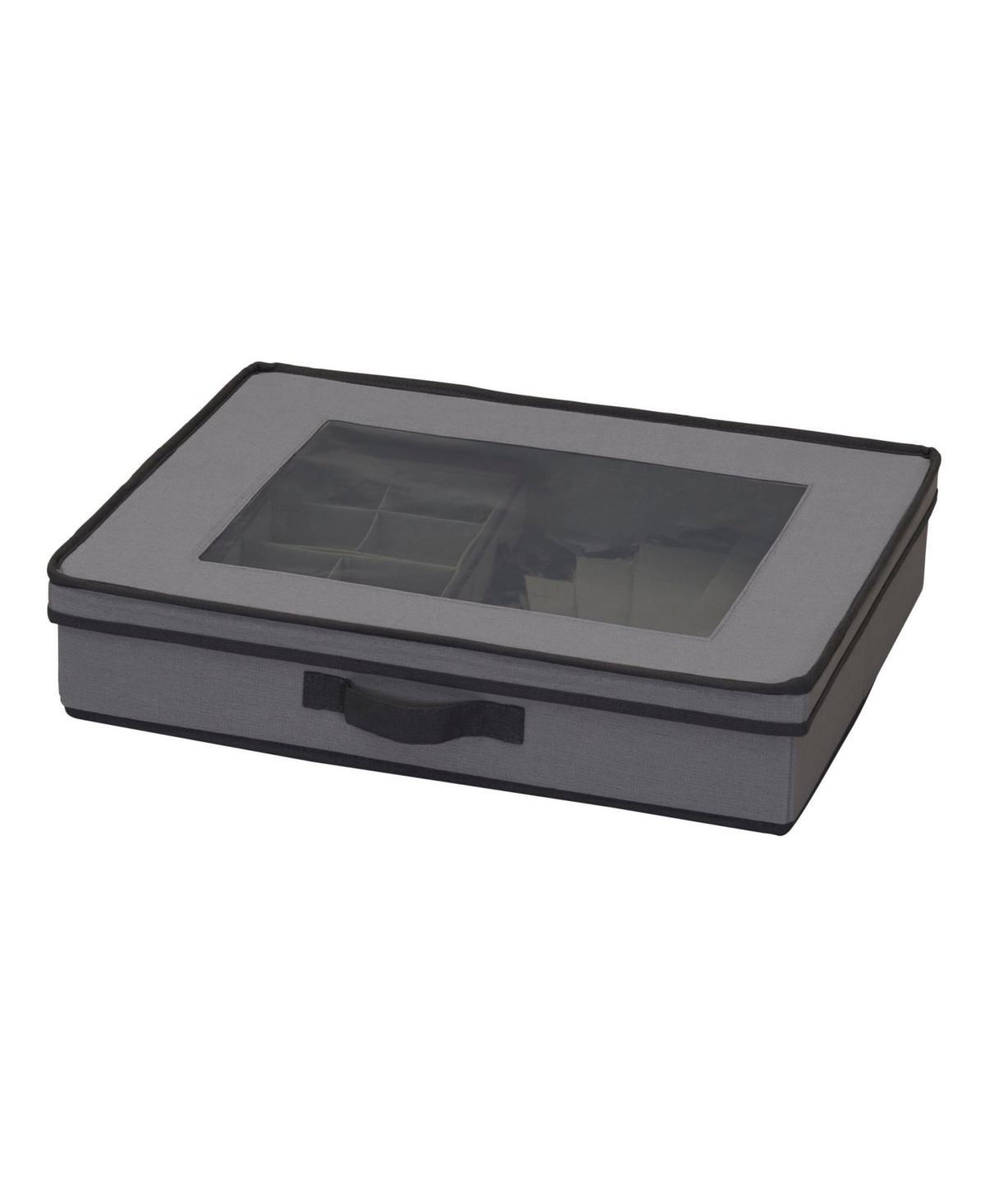 HOUSEHOLD ESSENTIALS TABLETOP STORAGE BOX WINDOWED LID AND FRONT HANDLE 