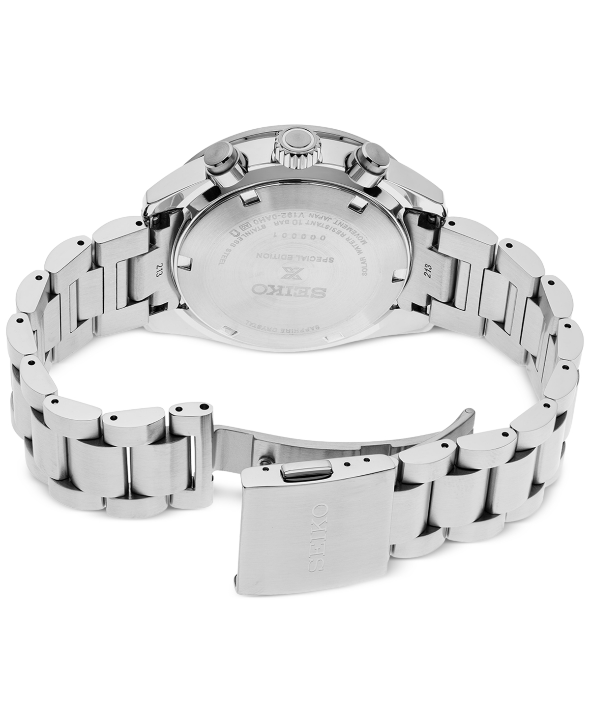 Seiko Men's Chronograph Solar Prospex Speedtimer Stainless Steel Bracelet Watch 41mm In Silver
