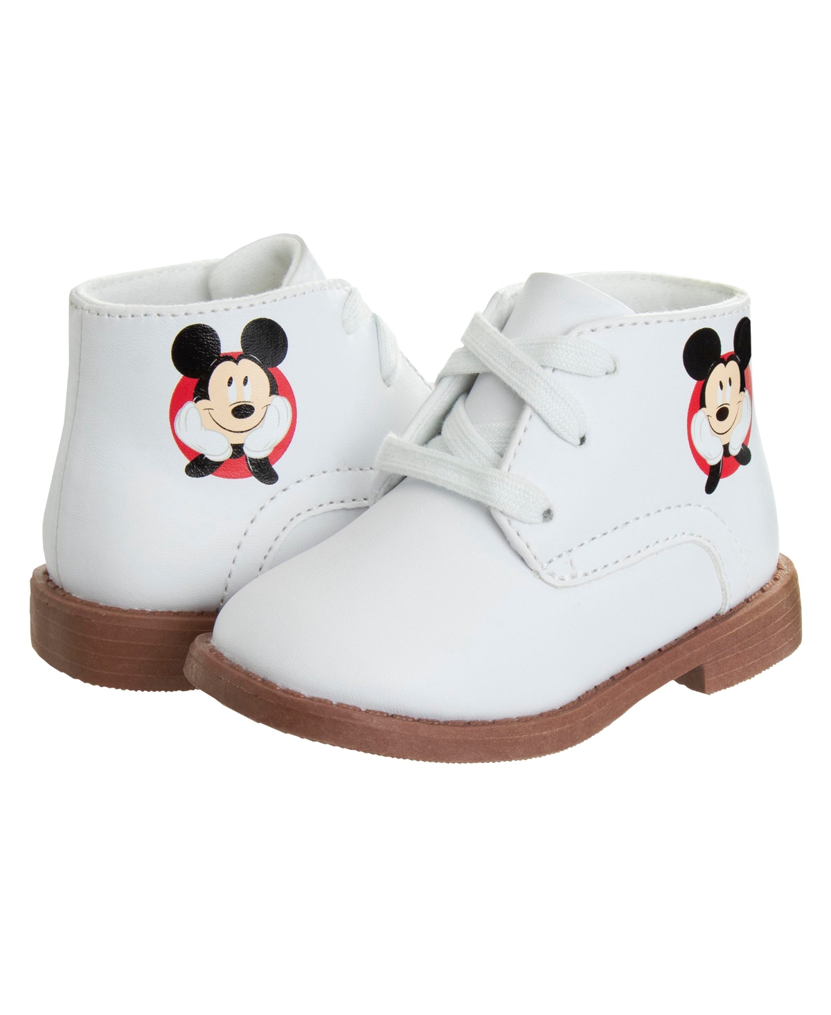 Shop Disney Infant Boys Mickey Mouse Synthetic Walking Shoes In White