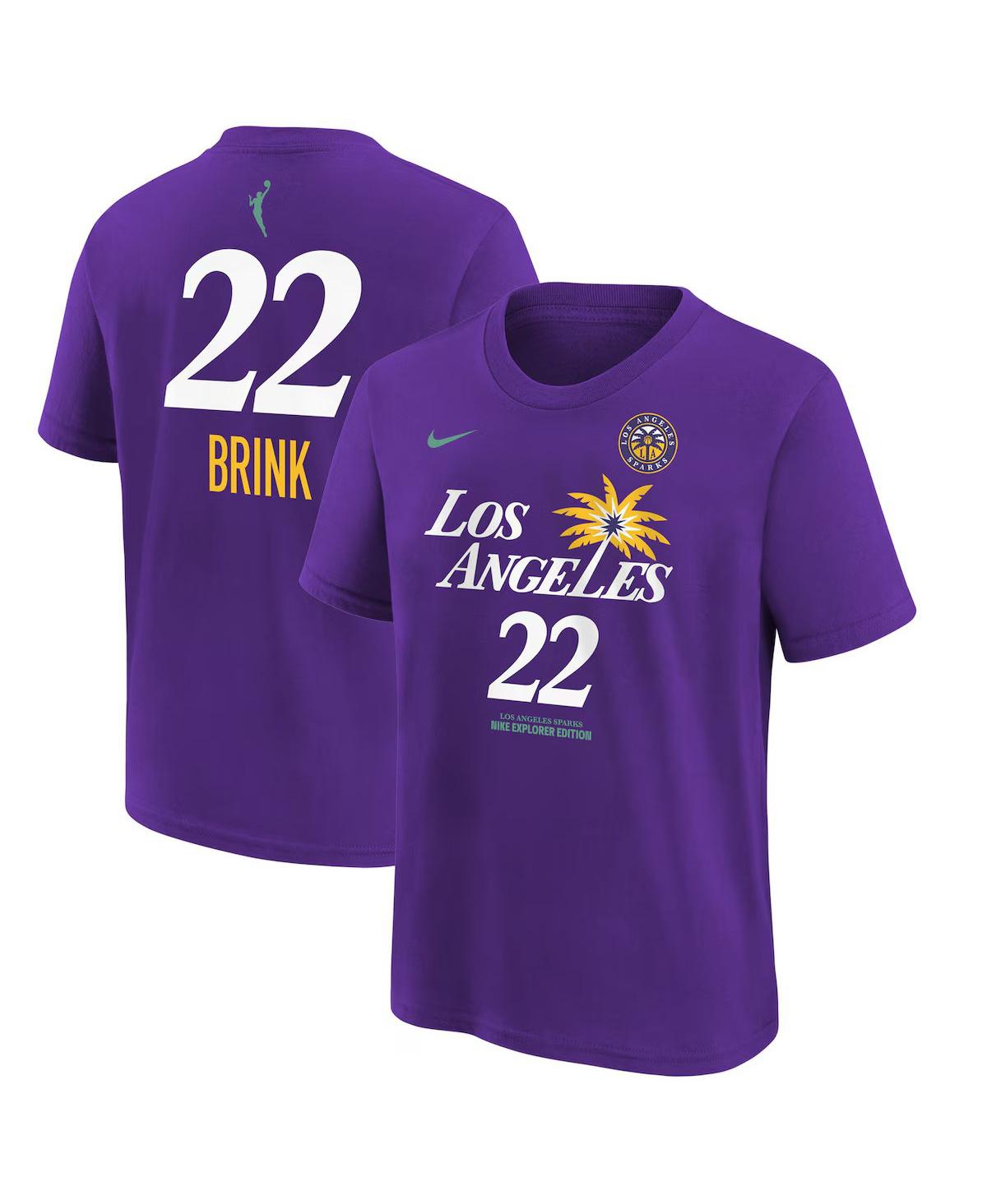 Outerstuff Nike Big Boys And Girls Cameron Brink Purple Los Angeles Sparks 2024 Wnba Draft Name Number T-shirt