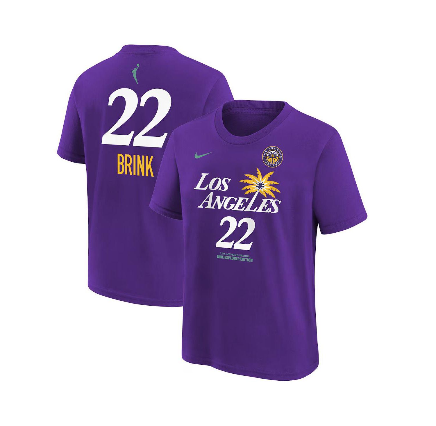 Nike Big Boys and Girls Cameron Brink Purple Los Angeles Sparks 2024 WNBA Draft Name & Number T-Shirt