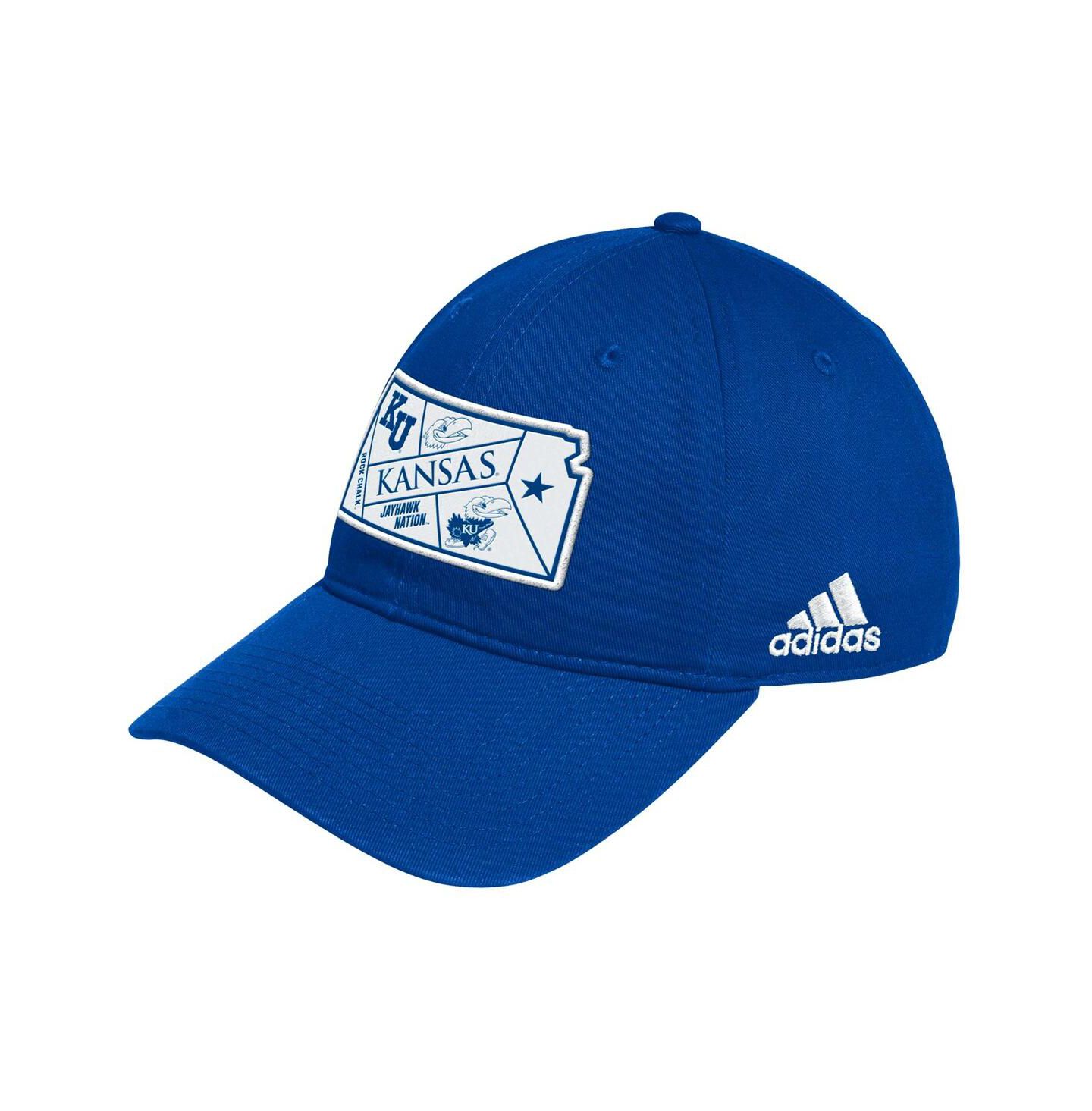 Мужская кепка adidas Royal Kansas Jayhawks State Slouch Adjustable Hat — фото 1