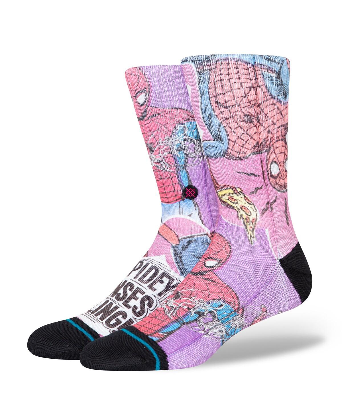 Men's and Women's Spider-Man FreshTek Crew Socks - Purple