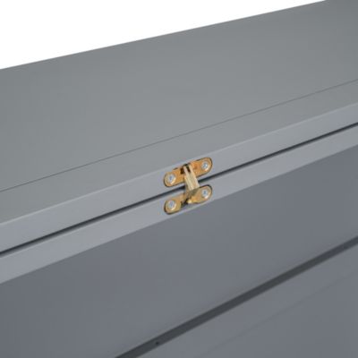  Gray Murphy Bed with USB Port and Shelves