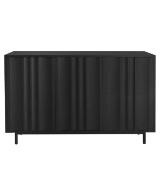 Wave Pattern Storage Cabinet, 2 Doors, 2 Drawers