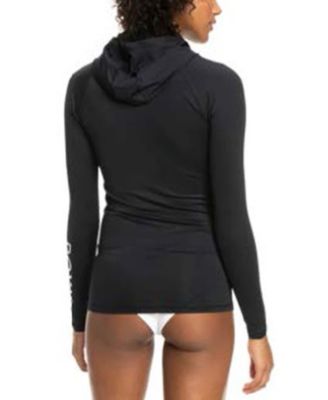 Juniors' New Essentials Chest-Logo Hooded Rashguard