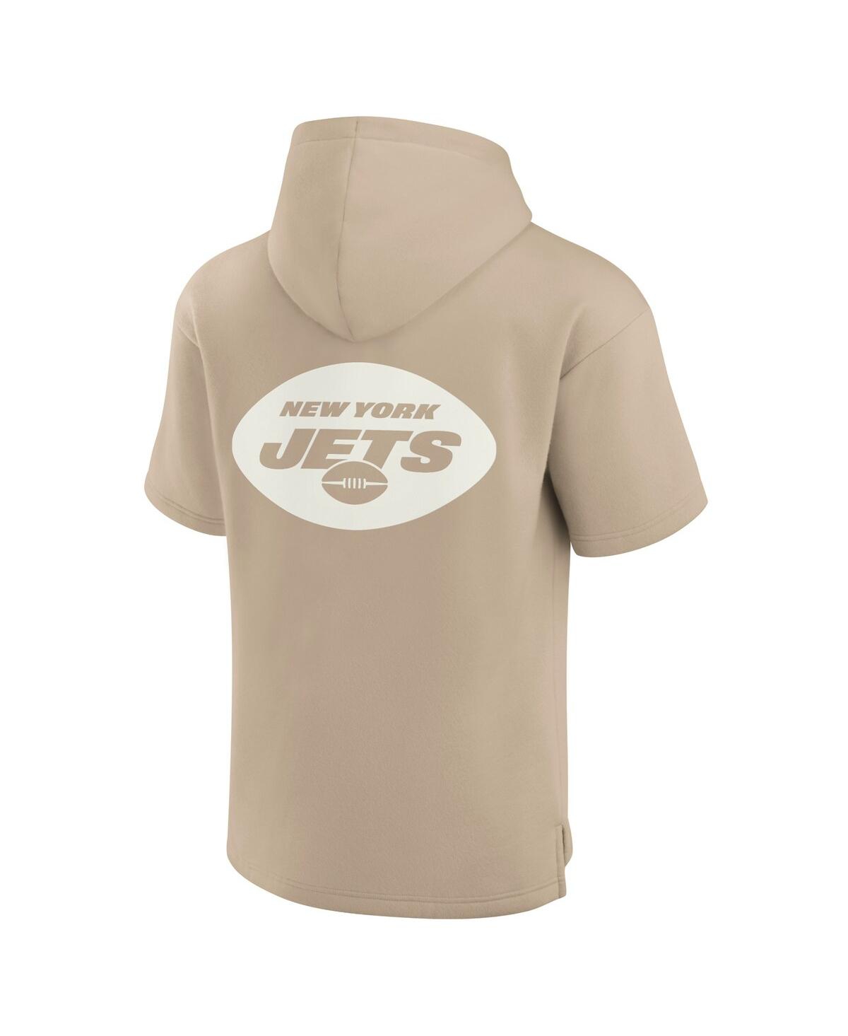 Men's and Women's Fanatics SignatureDetroit Lions Elements Super Soft Fleece Short Sleeve Pullover Hoodie - Khaki