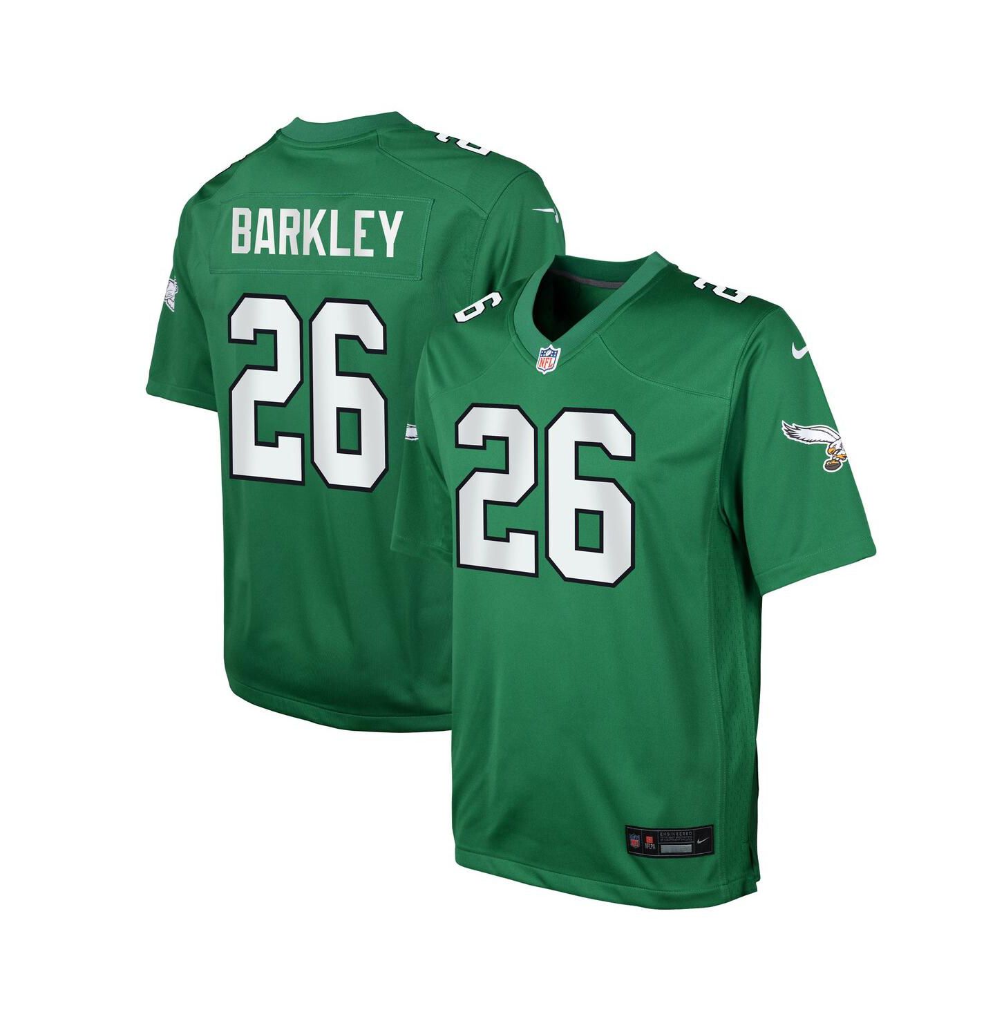 Детское джерси Nike Saquon Barkley Philadelphia Eagles Alternate Game Player, Kelly Green — фото 1