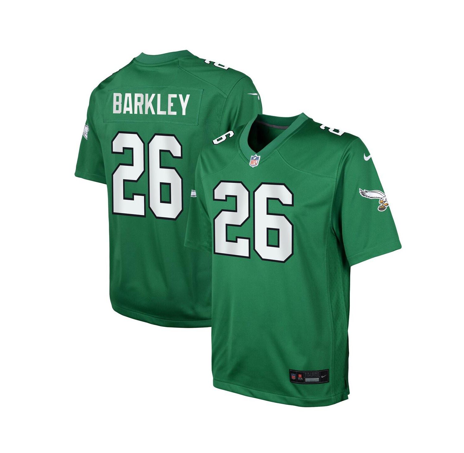 Big Boys and Girls Saquon Barkley Kelly Green Philadelphia Eagles Alternate Game Player Jersey