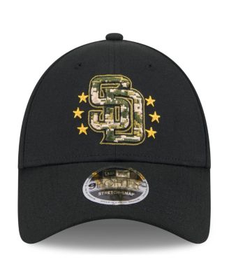 Men's Black San Diego Padres 2024 Armed Forces Day 9FORTY Adjustable Hat