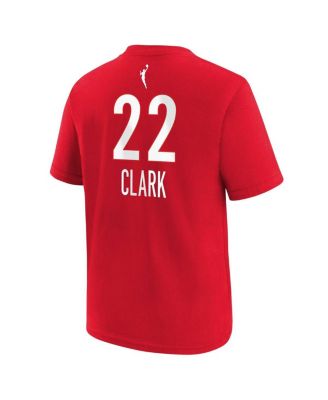 Big Boys and Girls Caitlin Clark Red Indiana Fever 2024 WNBA Draft Rebel Edition Player Name Number T-Shirt