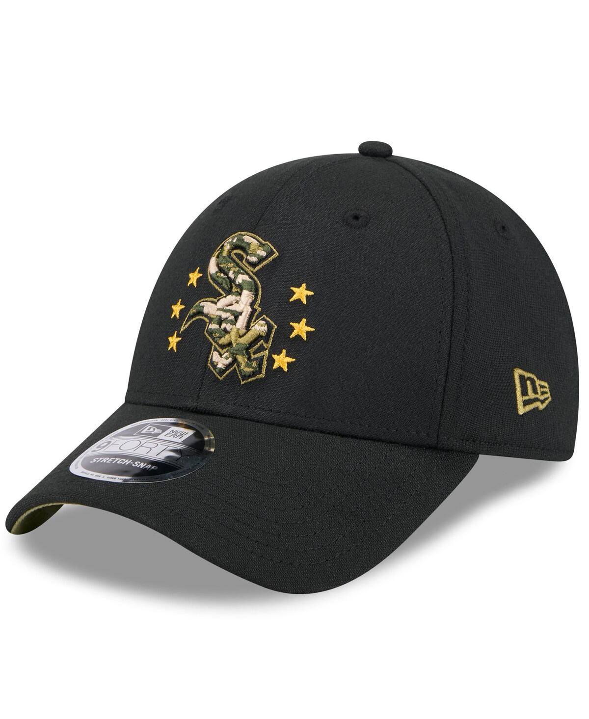 New Era Men's Black Chicago White Sox 2024 Armed Forces Day 9forty Adjustable Hat In Black