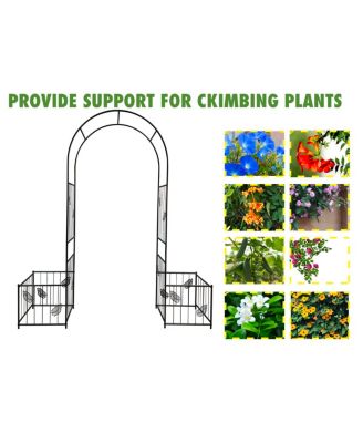 Streamdale Outdoor Black Metal Garden Arbor Archway