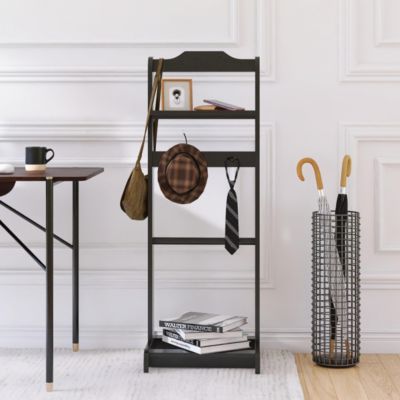 Streamdale Portable Garment Rack with Organizer (Black)