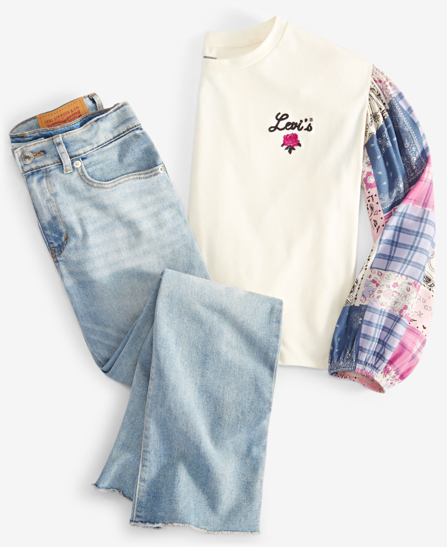 Girls' 7-16 Vintage-Like Mid-Rise Wide Leg Jeans