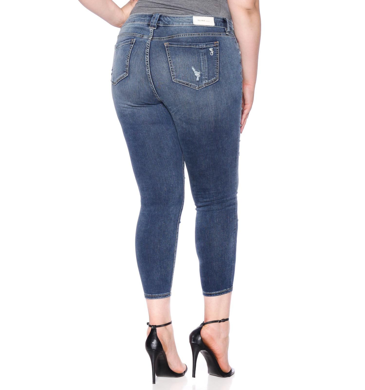 Plus Size Mid Rise Ankle Skinny Jeans