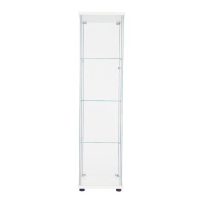 One Door Glass Cabinet Glass Display Cabinet With 4 Shelves