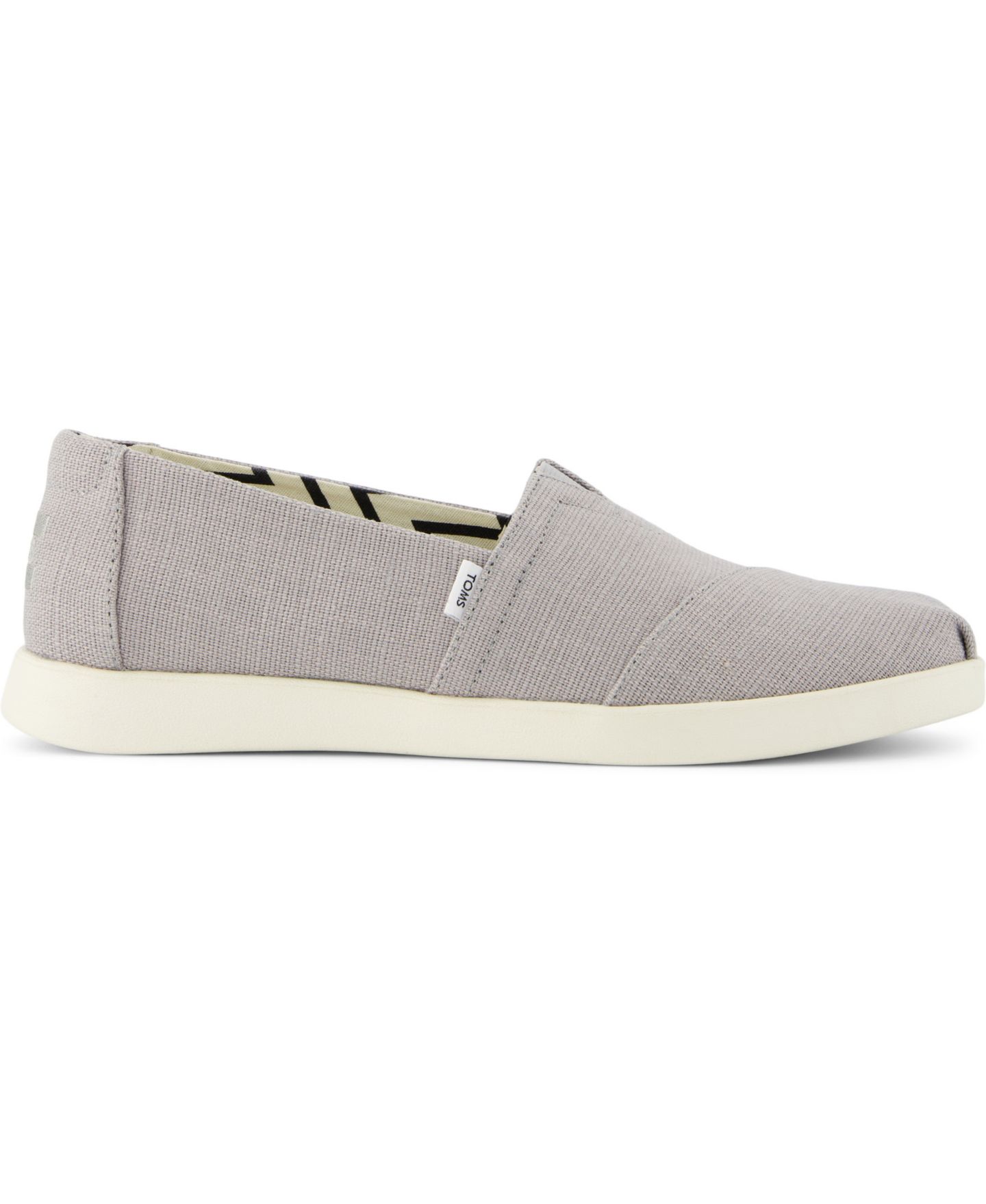 Женские эспадрильи Toms Alpargata Plus с миндалевидным носком, цвет: Серый холщовый — фото 2