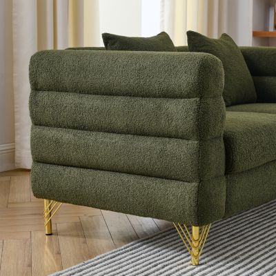 Streamdale Green Teddy 2 Seater Sectional Sofa