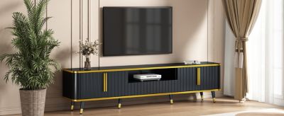 Streamdale 85" TV Stand with Open Storage, Cabinets & Drawers