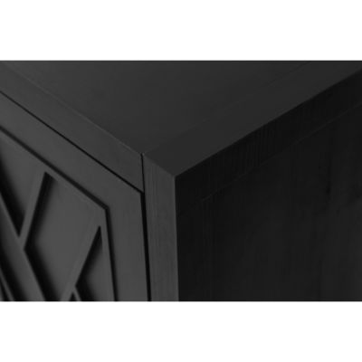 Streamdale Vintage Black Wooden Sideboard - American Country Style