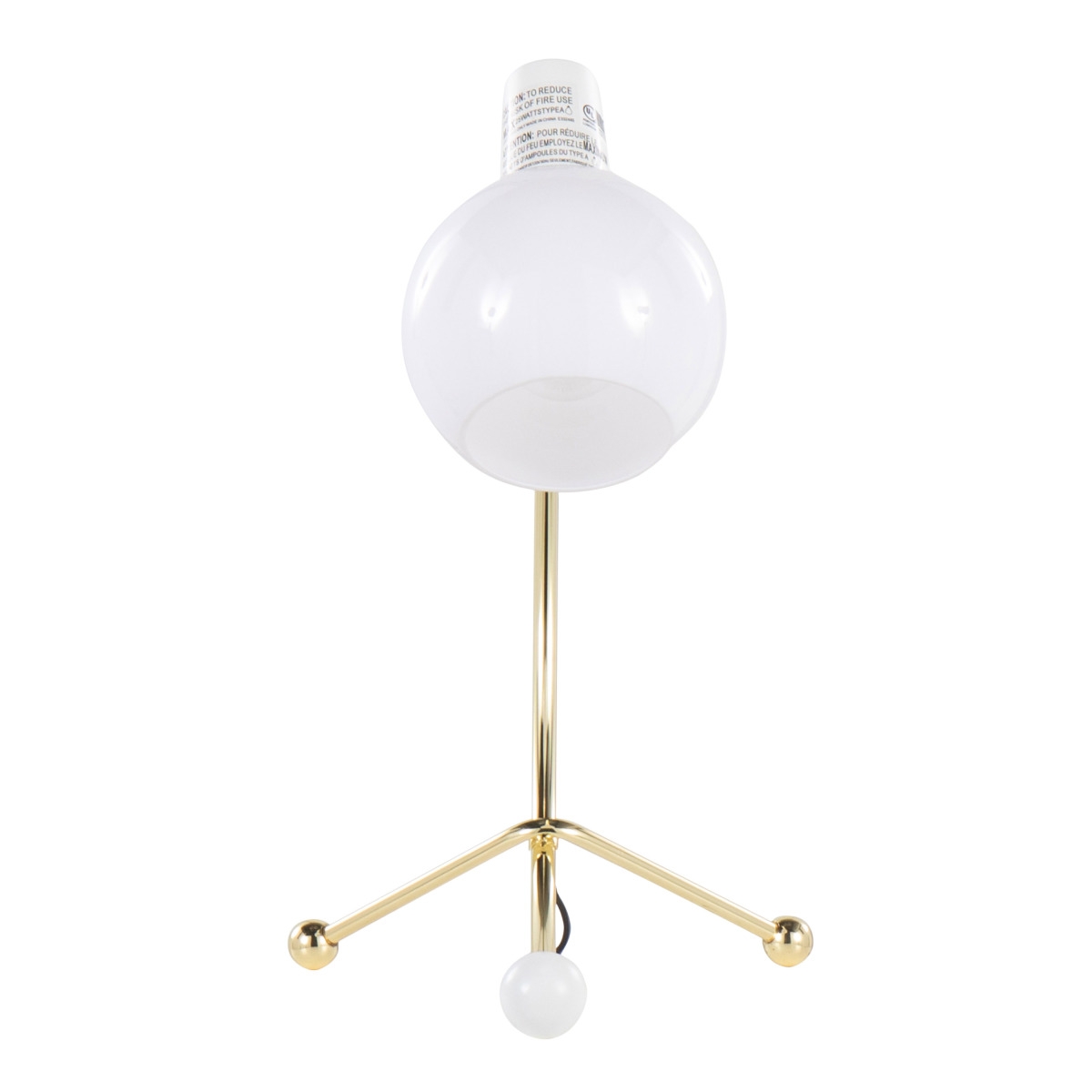 Streamdale Furniture Eileen Contemporary Task Lamp in Metal and White Plastic Shade by LumiSource