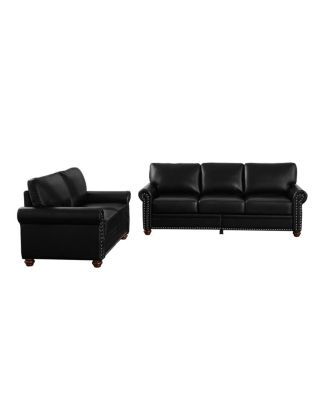 Living Room Sofa With Storage Sofa 2+3 Sectional Black Faux Leather