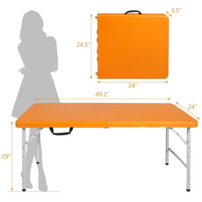 Streamdale Folding Portable Table (4FT, Orange)