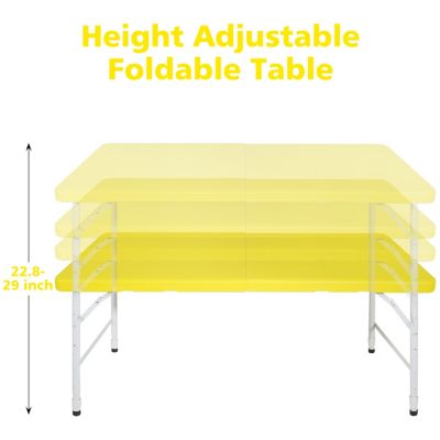Streamdale 4FT Yellow Folding Table for Outdoor/Indoor Use