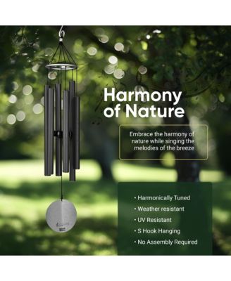 Aureole Tunes Wind Chimes - 6-Tube Outdoor Wind chime, E Pentatonic Scale - 36 Inch