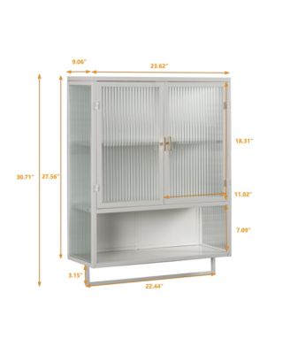 Modern Two-Door Wall Cabinet with Glass Doors
