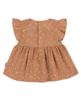 Baby Girls Gauze Dress and Diaper Cover Set, 2 Piece