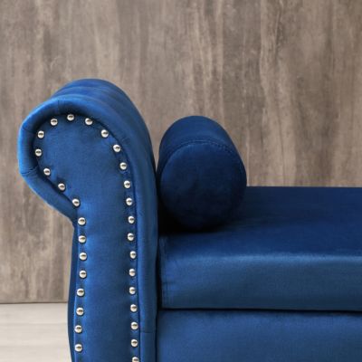 Luxurious Velvet Sofa Stool with Storage