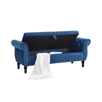 Luxurious Velvet Sofa Stool with Storage