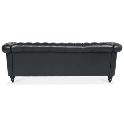 Streamdale 84.65" PU Rolled Arm Chesterfield Three Seater Sofa