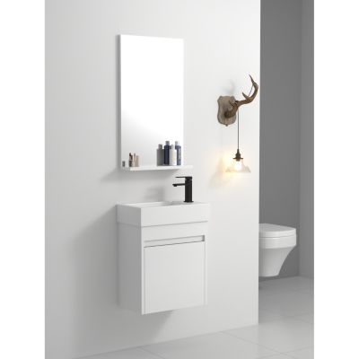 Floating Bathroom Vanity with Resin Sink and Soft-Close Door