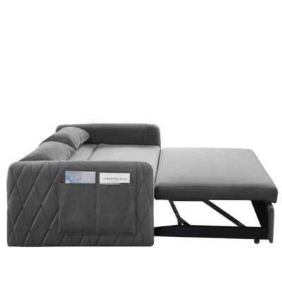 Streamdale 55" Modern Convertible Velvet Sofa Bed