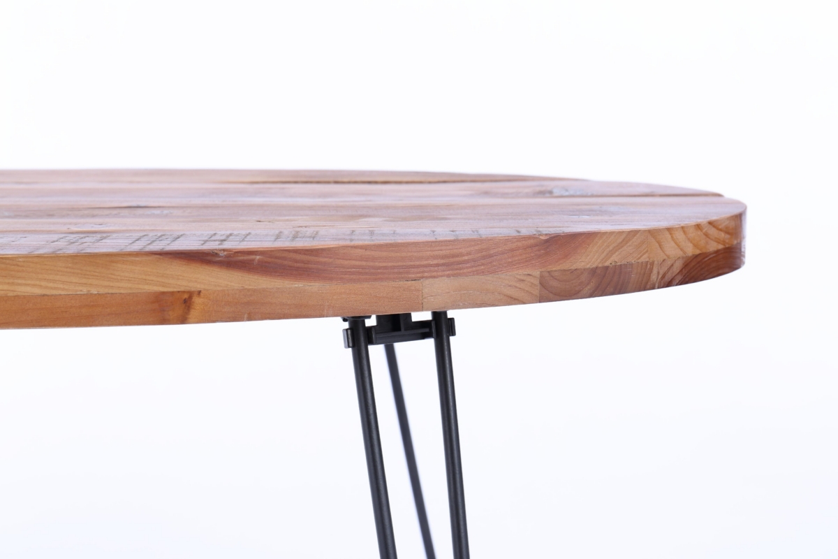 Streamdale Furniture OvalReclaimed Wood Foldable Cocktail Table For Your Living Room - Natural