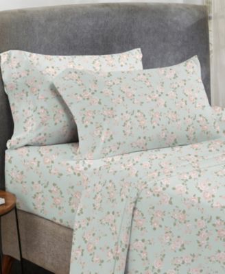 100% Cotton Full Sheet Set, Soft Sateen, 4 Pc Deep Pocket Full Sheets & Pillowcase Set